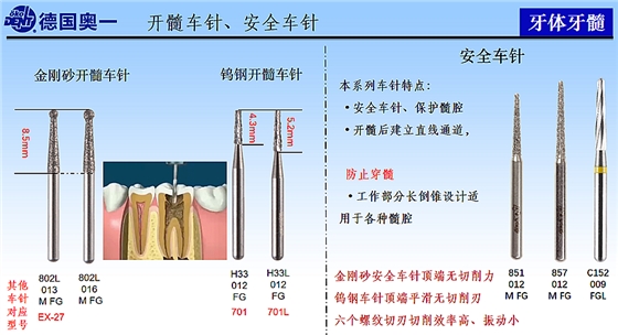 德国奥一金刚砂开髓车针