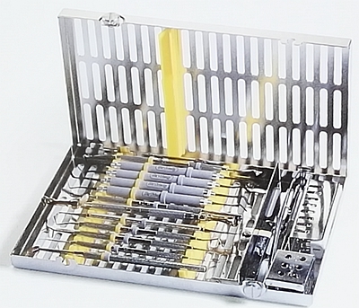 12支装器械盒 外部尺寸6.5″×10.5″×1.25″(165mm×267mm×32mm)