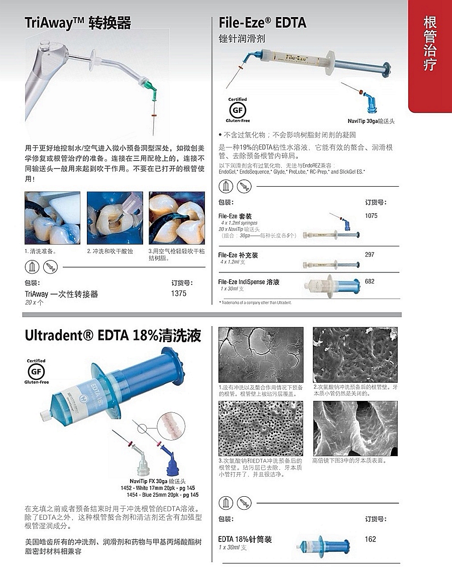 根管治疗耗材  转换器  EDTA  清洗液  