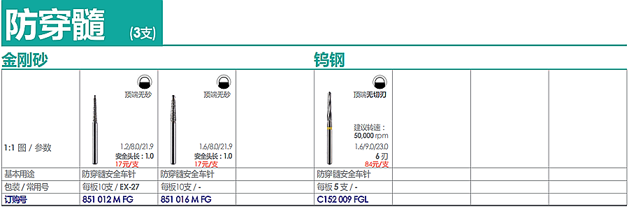 德国奥一防穿髓车针